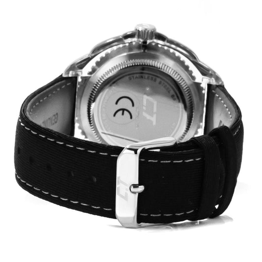 Chronotech Schwarze Lederuhr