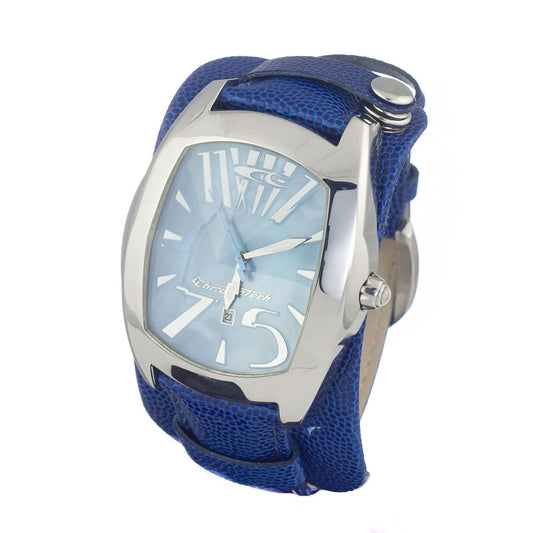 Chronotech Blaue Lederuhr