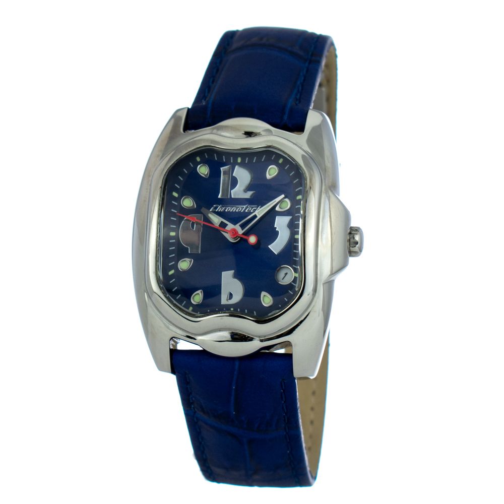 Chronotech Blaue Lederuhr