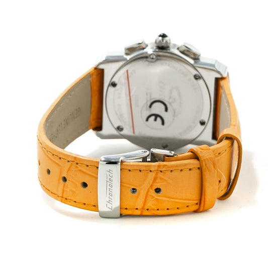 Chronotech Orangefarbene Lederuhr