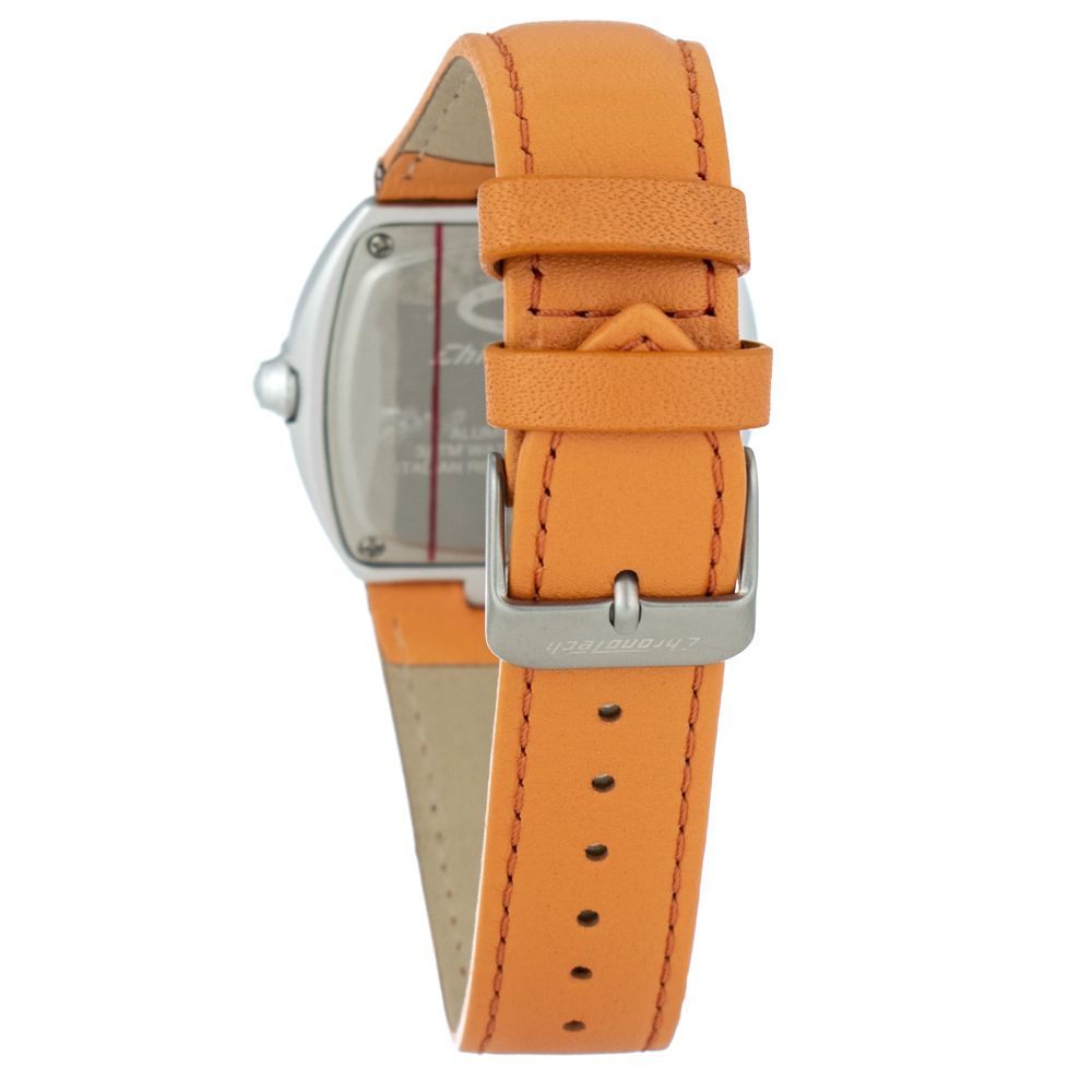 Chronotech Orangefarbene Lederuhr