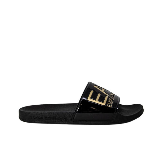 EA7 Emporio Armani Goldfarbene Polyethylen-Sandale