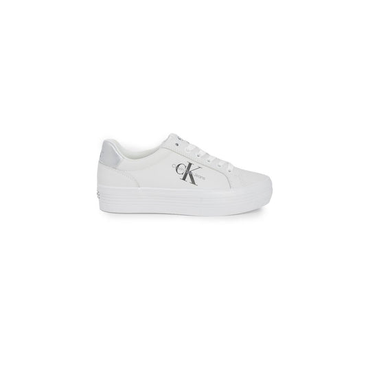 Calvin Klein Silberner Leder-Sneaker