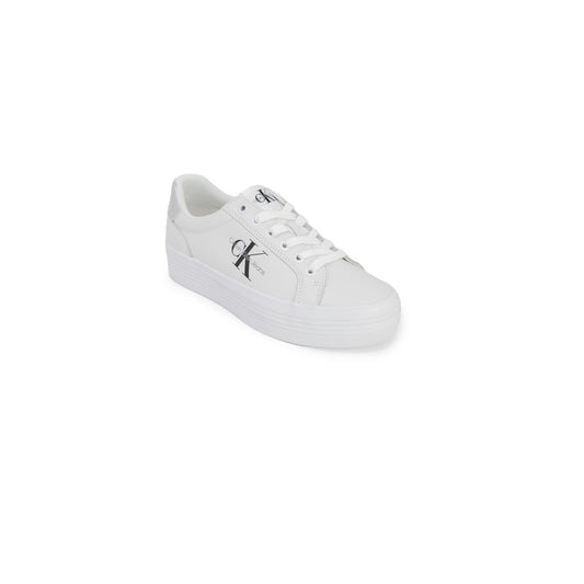 Calvin Klein Silberner Leder-Sneaker