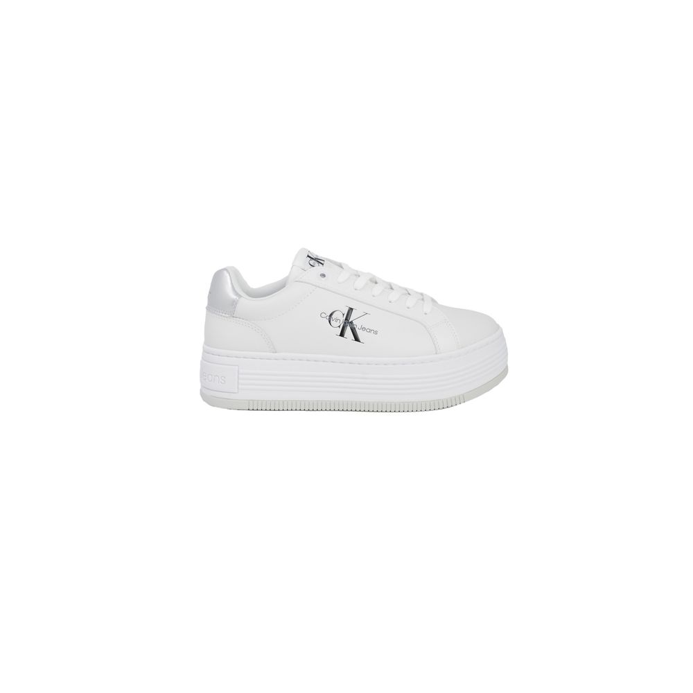 Calvin Klein Silberner Leder-Sneaker