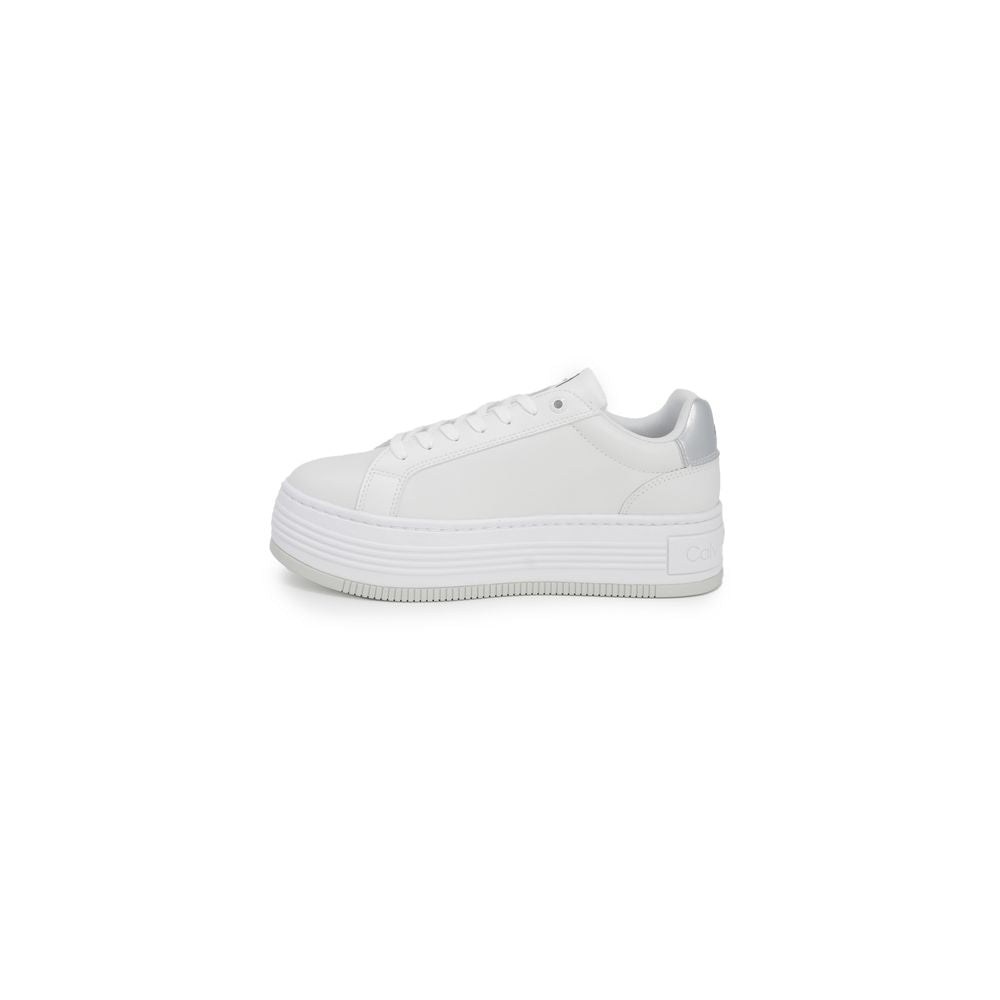 Calvin Klein Silberner Leder-Sneaker