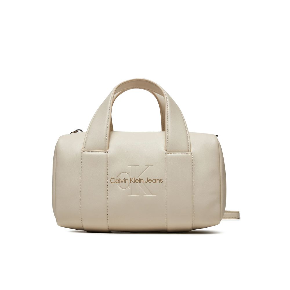 Calvin Klein Jeans Beige Kunstleder Handtasche