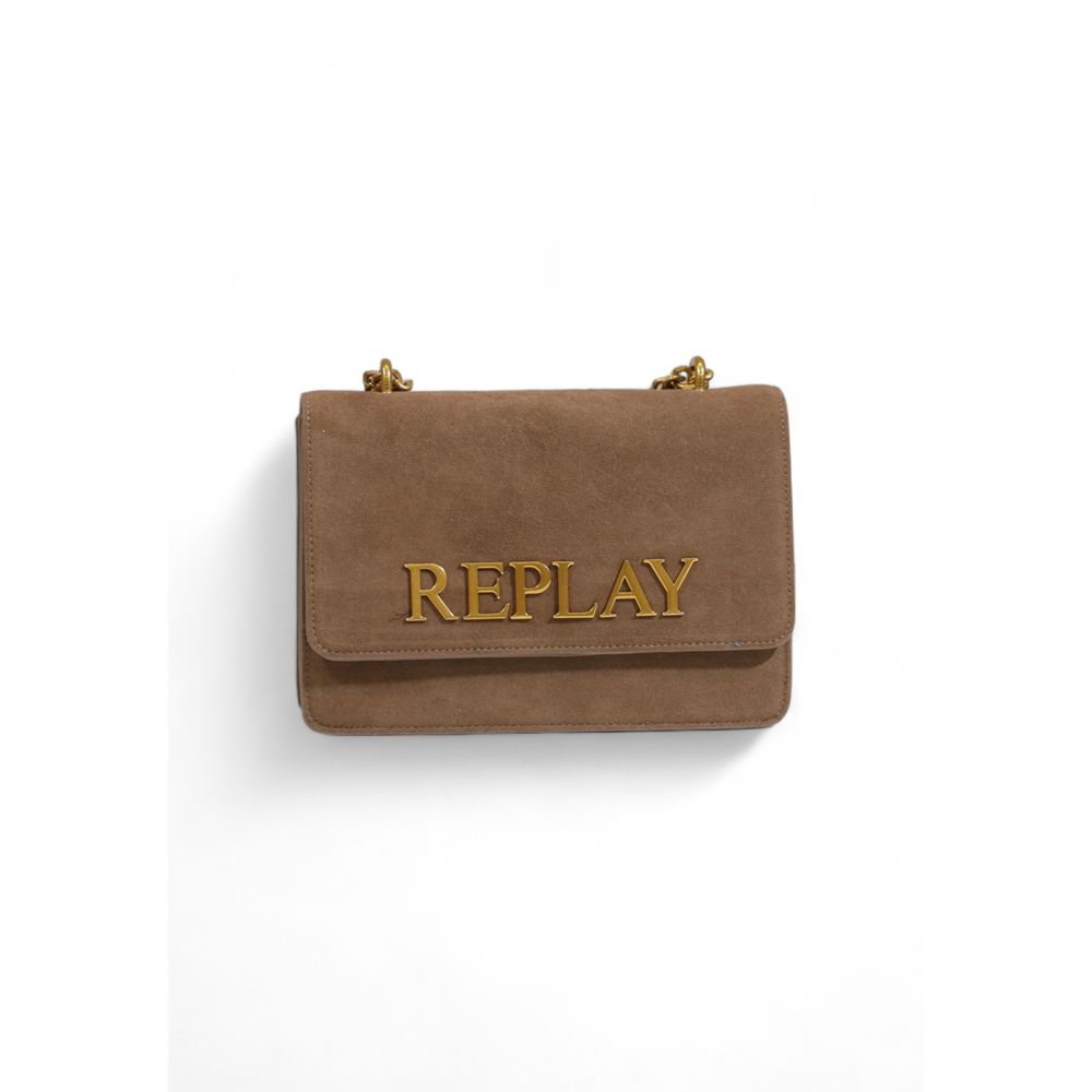 Replay Braune Polyester Handtasche