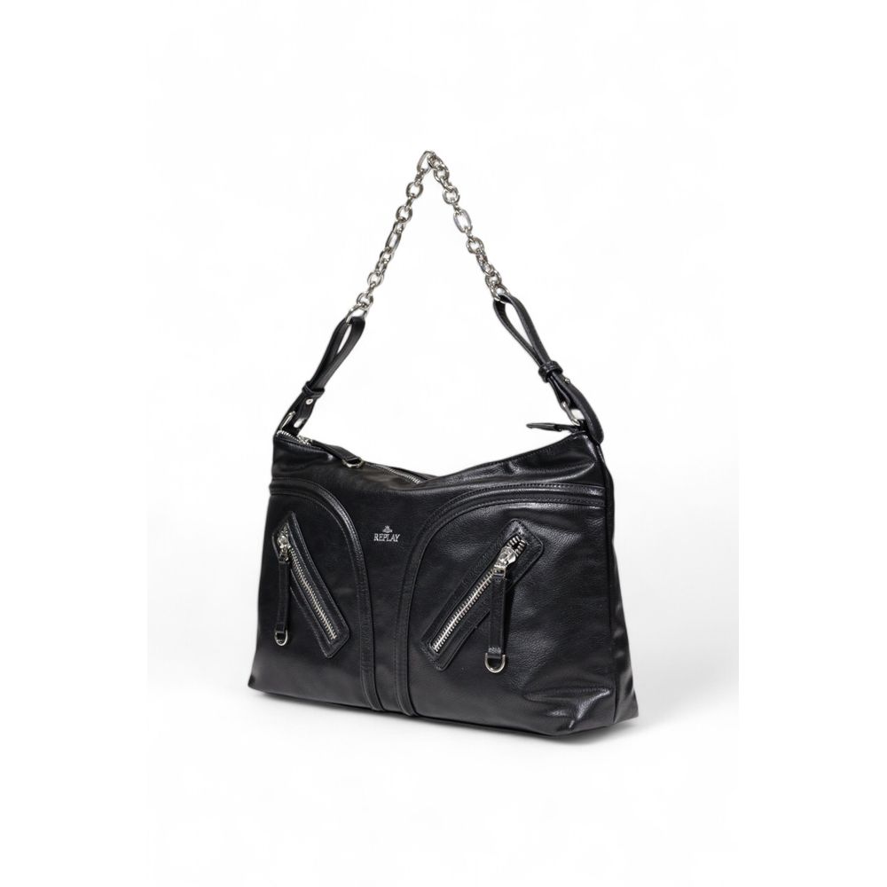 Replay Schwarze Polyester Handtasche