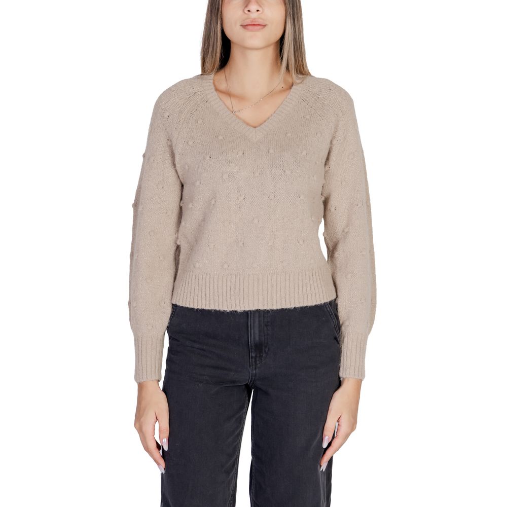 Vila Clothes Goldfarbener Polyester-Pullover