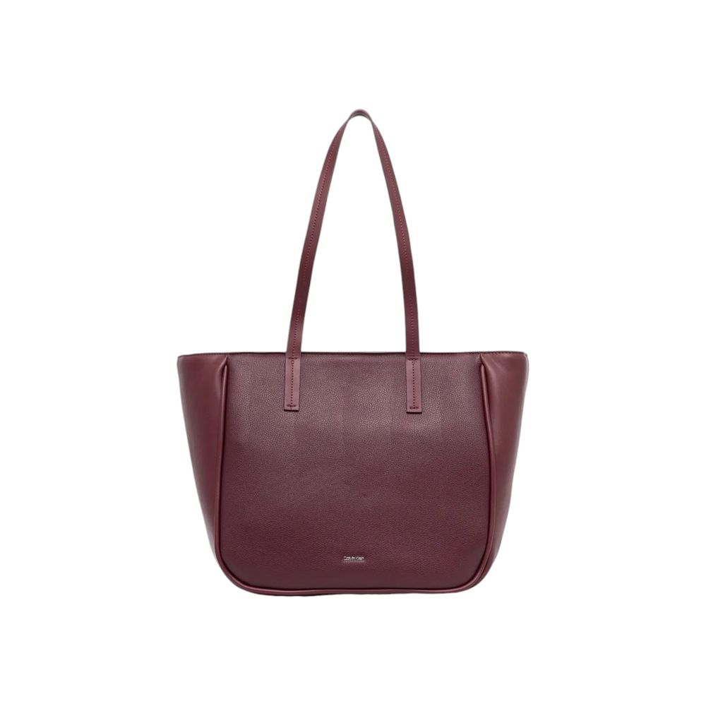 Calvin Klein Bordeauxfarbene Polyethylen-Handtasche