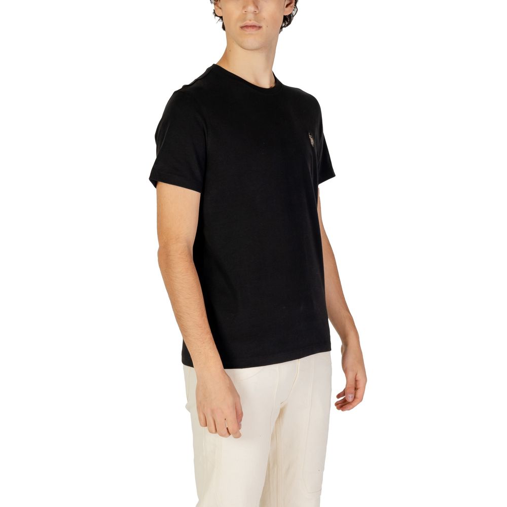 U.S. POLO ASSN. Schwarzes T-Shirt aus Baumwolle