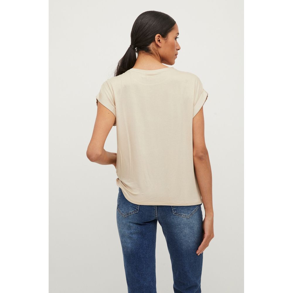 Vila Clothes Gold Baumwolle Tops & T-Shirt