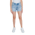 Resmi galeri görüntüleyiciye yükleyin, Vero Moda Hellblaue Baumwollshorts
