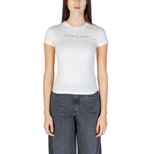 Tommy Hilfiger Jeans Cremefarbene Baumwoll-Oberteile & T-Shirt