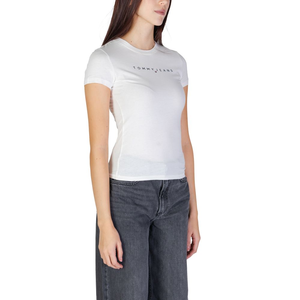 Tommy Hilfiger Jeans Cremefarbene Baumwoll-Oberteile & T-Shirt