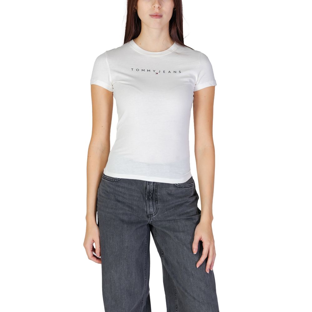 Tommy Hilfiger Jeans Cremefarbene Baumwoll-Oberteile & T-Shirt