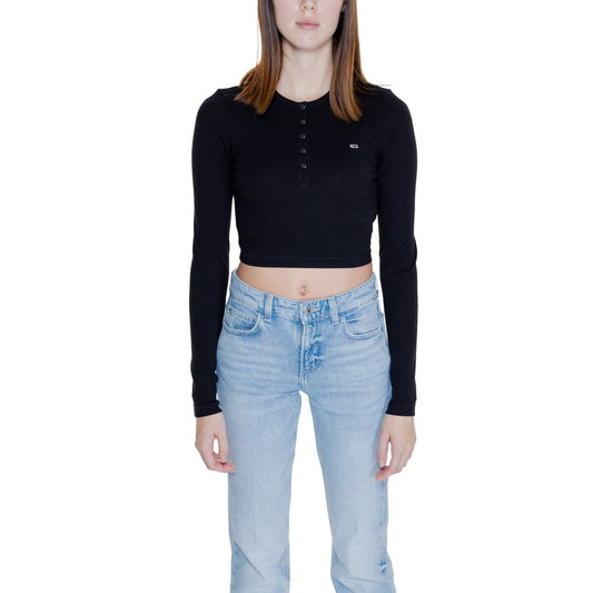 Tommy Hilfiger Jeans Schwarze Baumwolle Tops & T-Shirt