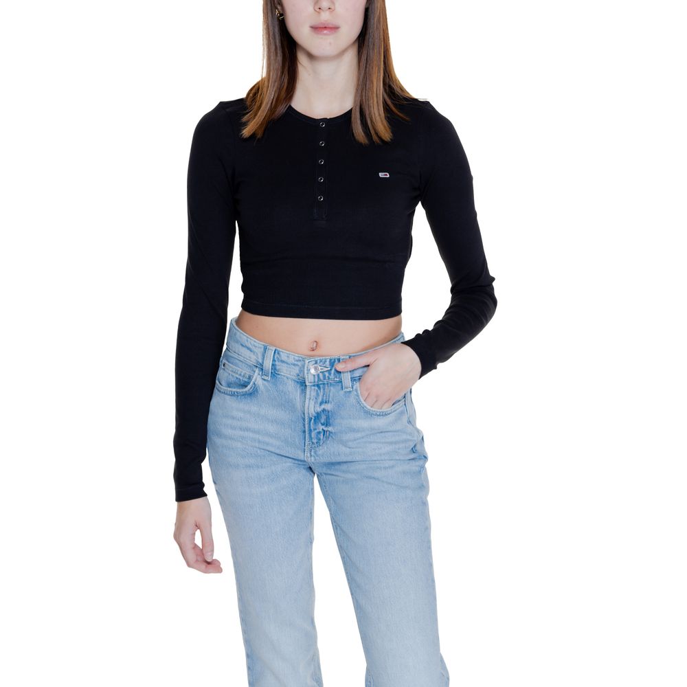 Tommy Hilfiger Jeans Schwarze Baumwolle Tops & T-Shirt