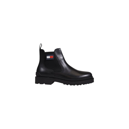 Tommy Hilfiger Jeans Schwarzer Lederstiefel