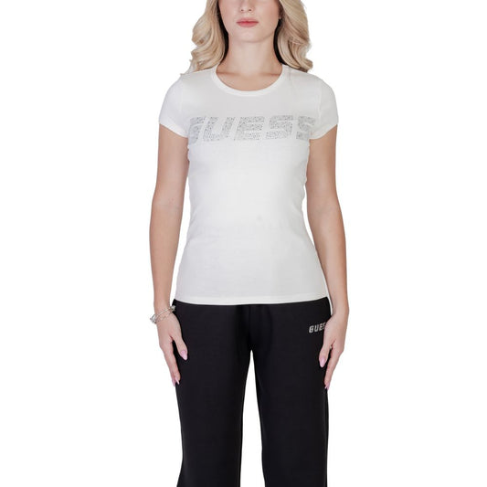 Guess Active Cremefarbene Baumwoll-Oberteile & T-Shirt