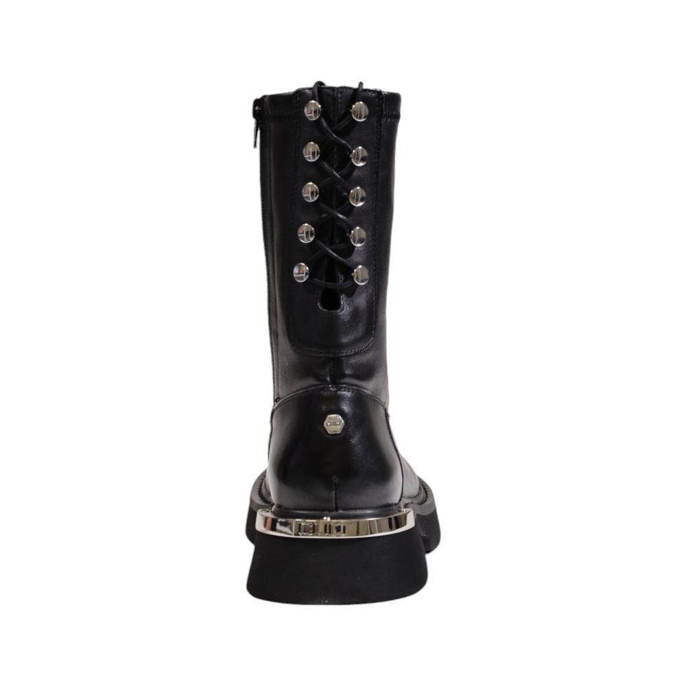 Cult Schwarzer Lederstiefel