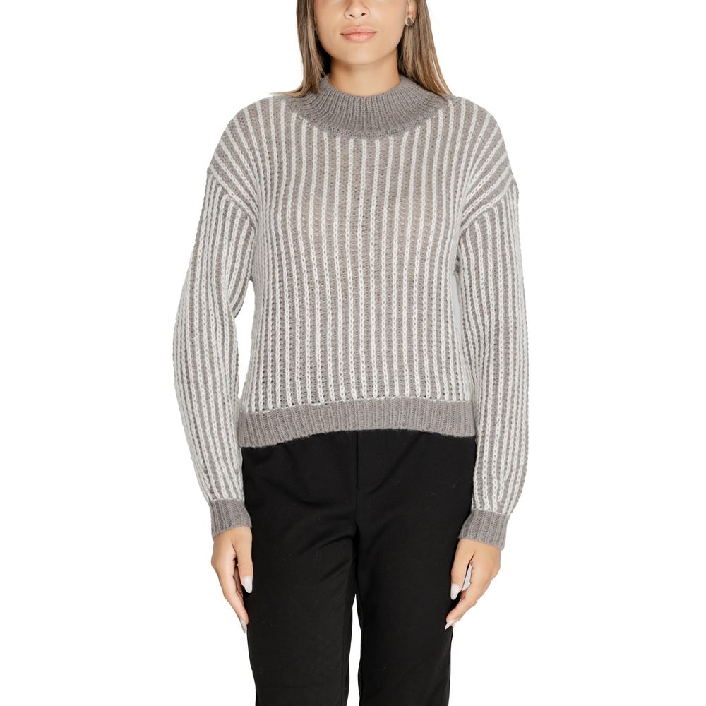 Jacqueline De Yong Grauer Polyester-Pullover