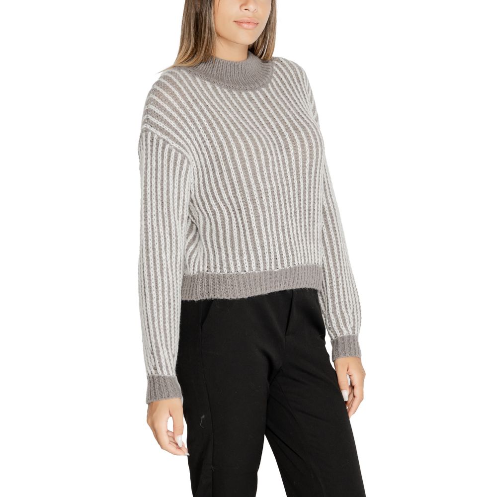 Jacqueline De Yong Grauer Polyester-Pullover