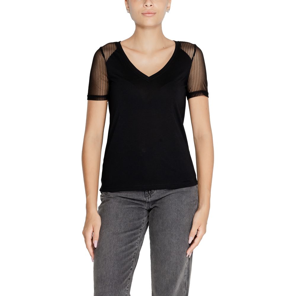 Jacqueline De Yong Schwarze Baumwolle Tops & T-Shirt