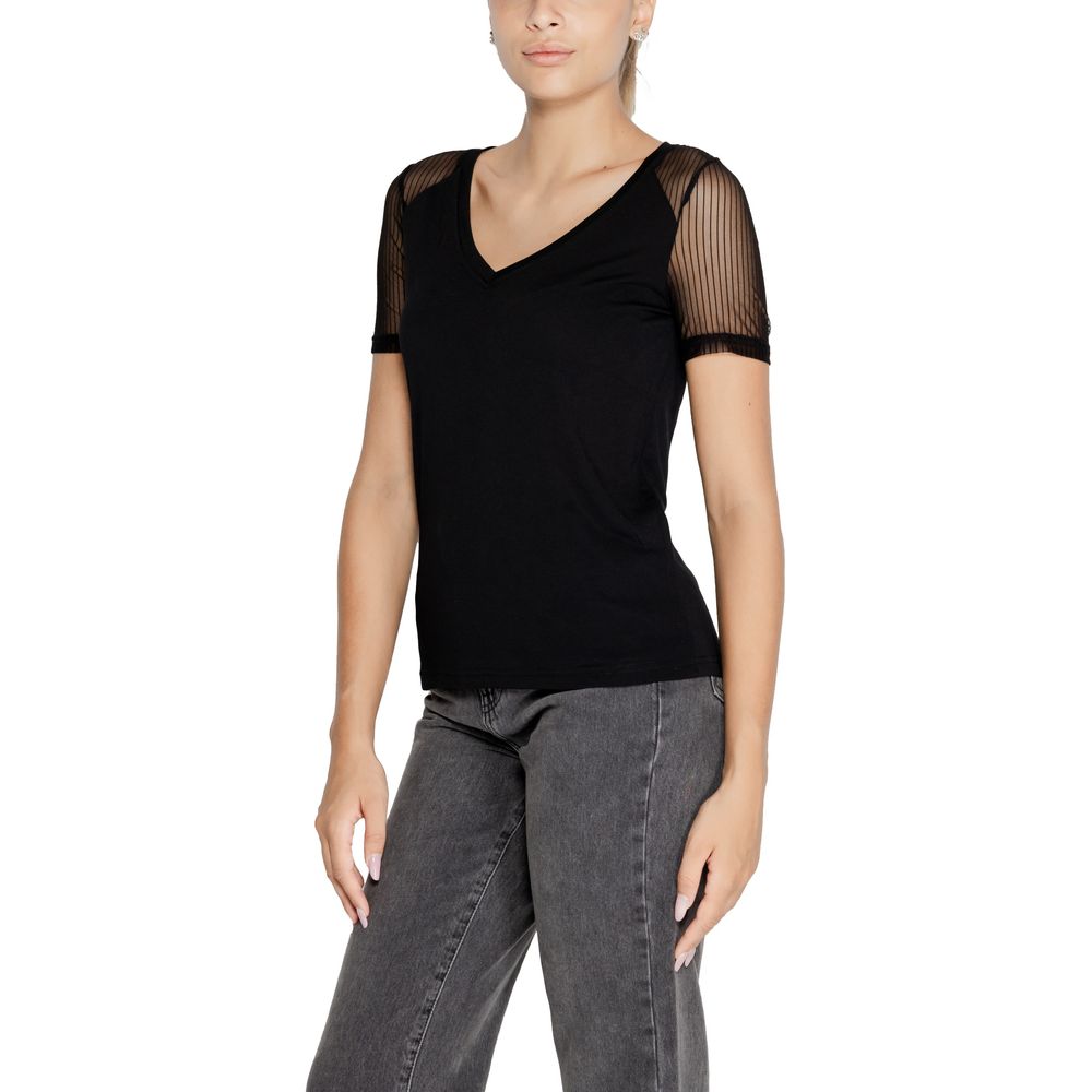 Jacqueline De Yong Schwarze Baumwolle Tops & T-Shirt