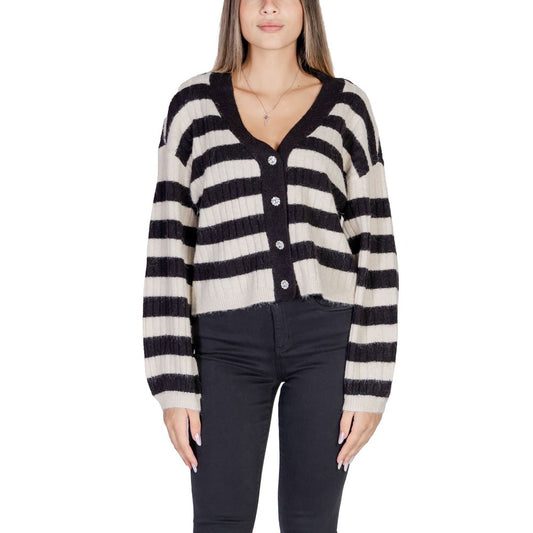 Vero Moda Beigefarbene Polyester-Strickjacke