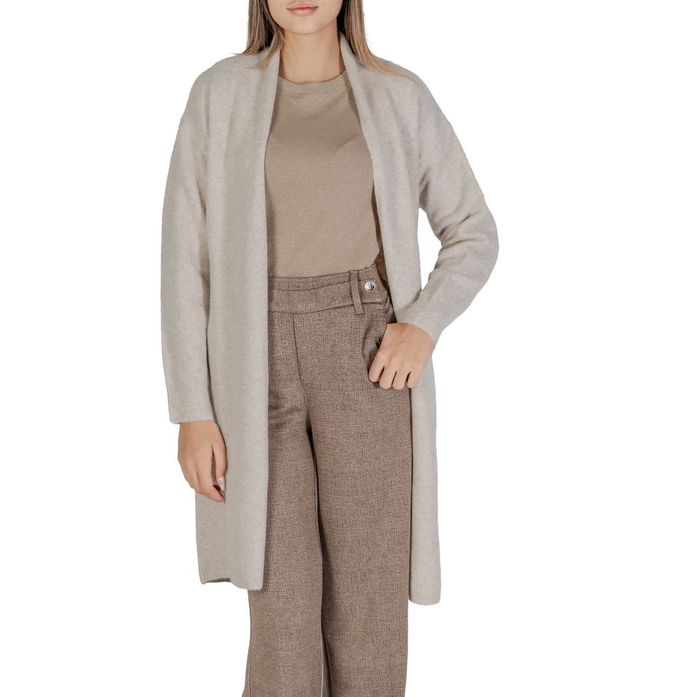 Morgan De Toi Beigefarbene Polyester-Strickjacke