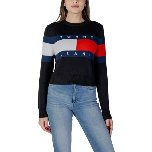 Tommy Hilfiger Jeans Schwarze Baumwolle Rigenerato Tops & T-Shirt