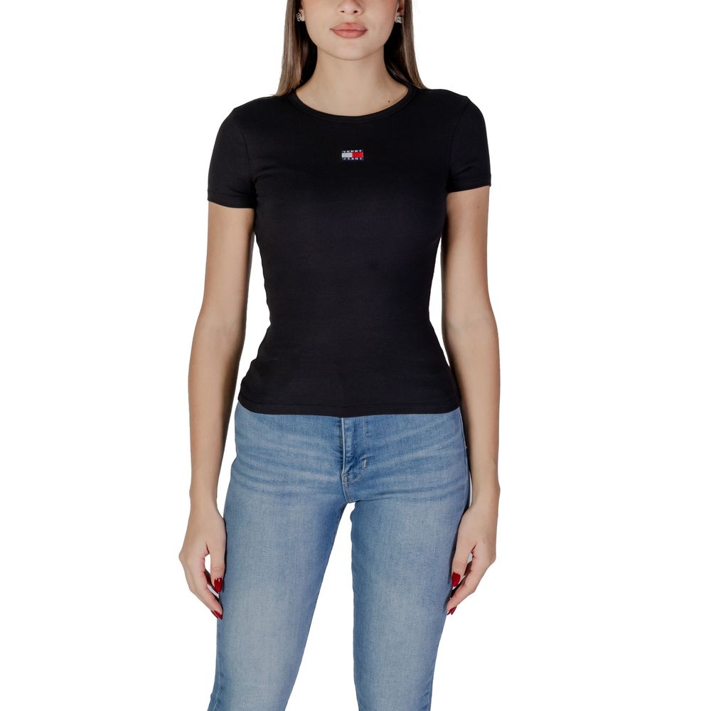 Tommy Hilfiger Jeans Schwarz Baumwolle Rigenerato Tops & T-Shirt