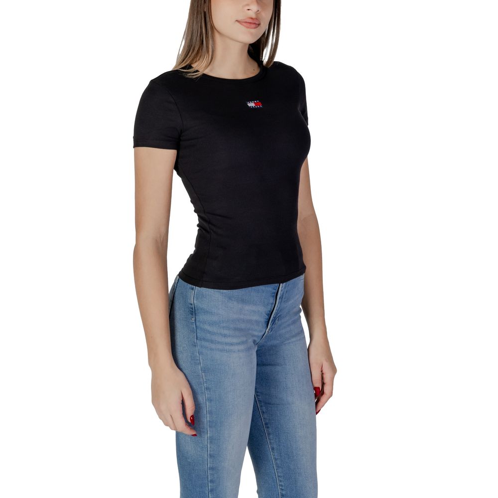 Tommy Hilfiger Jeans Schwarz Baumwolle Rigenerato Tops & T-Shirt