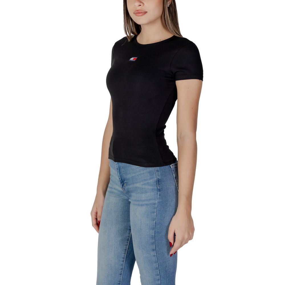 Tommy Hilfiger Jeans Schwarz Baumwolle Rigenerato Tops & T-Shirt