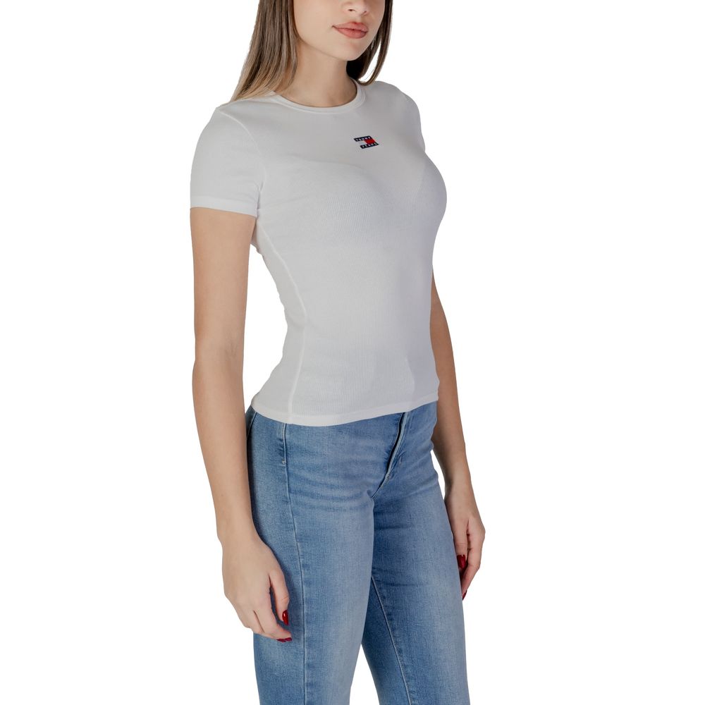 Tommy Hilfiger Jeans Cremefarbene Baumwolle Rigenerato Tops & T-Shirt