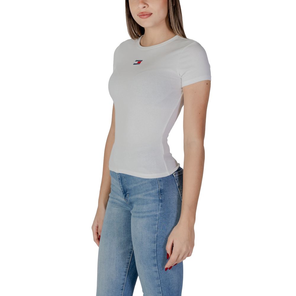 Tommy Hilfiger Jeans Cremefarbene Baumwolle Rigenerato Tops & T-Shirt