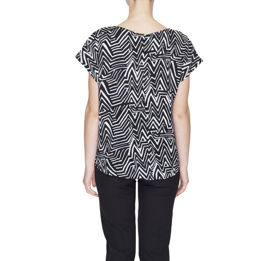 Jacqueline De Yong Schwarze und weiße Viskose Tops & T-Shirt