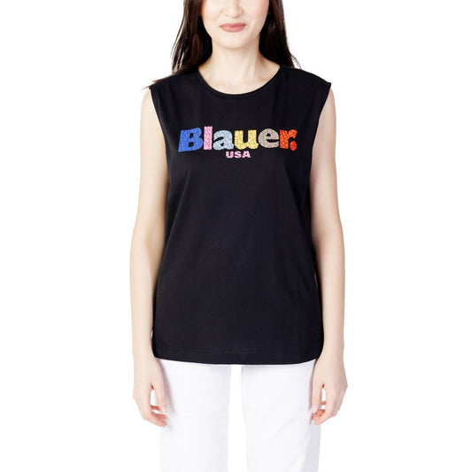 Blauer Schwarze Baumwolle Tops & T-Shirt