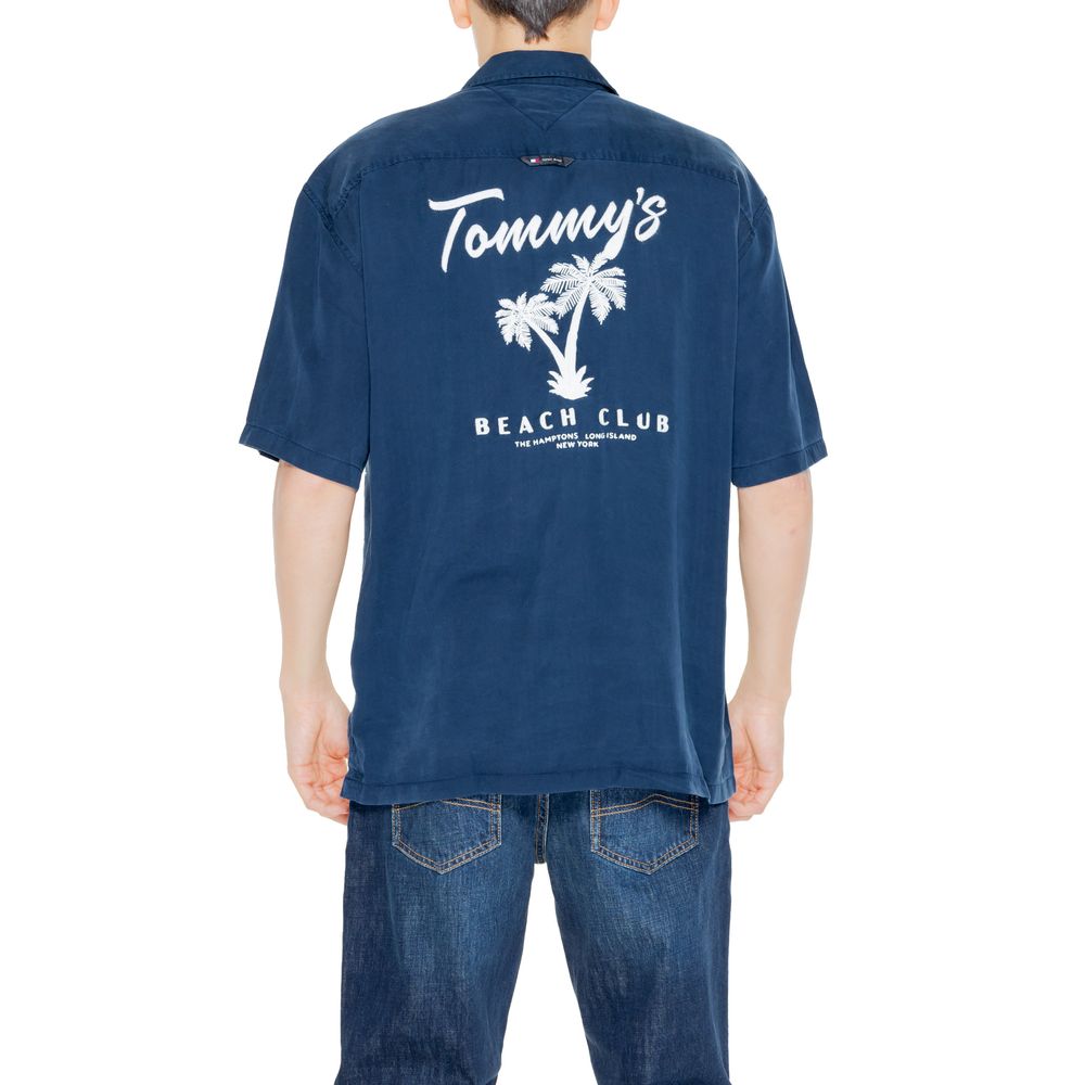 Tommy Hilfiger Jeans Blaues Lyocell-Hemd