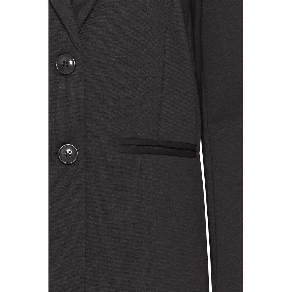 ICHI Schwarzer Anzug & Blazer aus recyceltem Polyester