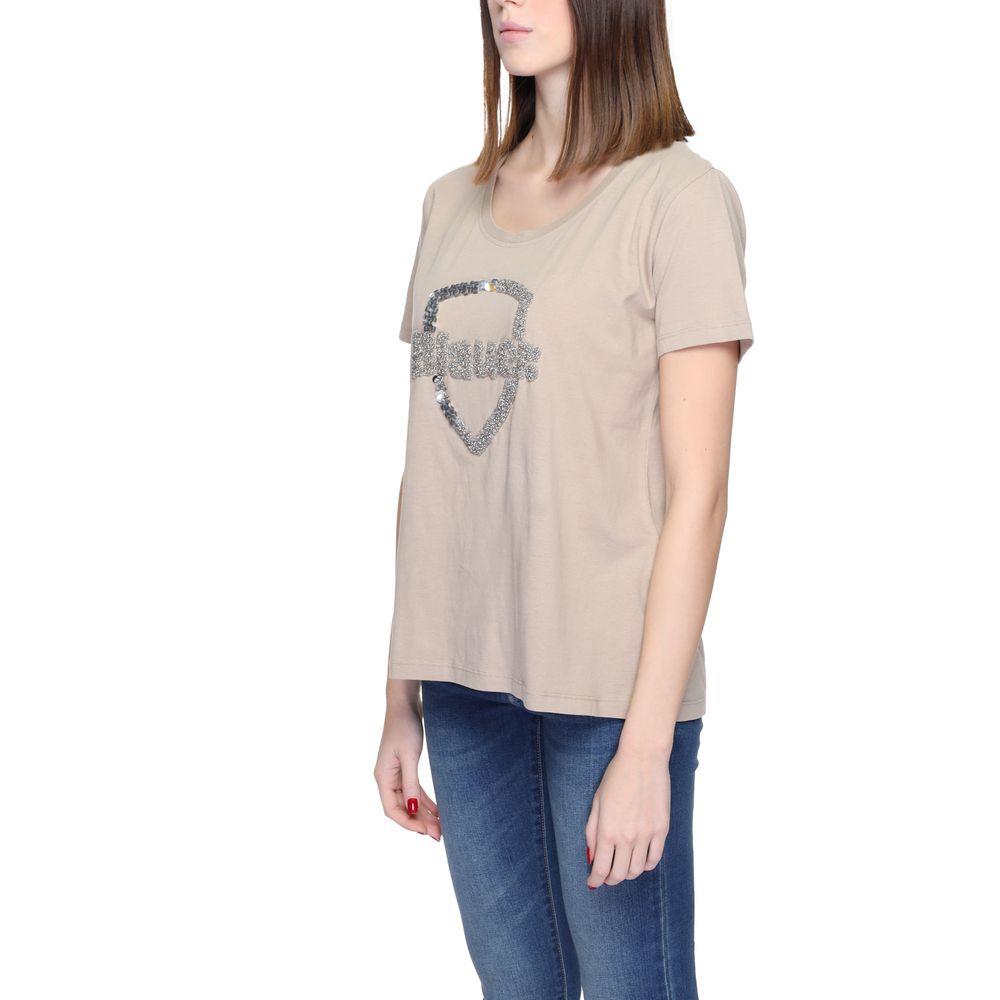 Blauer Beige Baumwolle Tops & T-Shirt