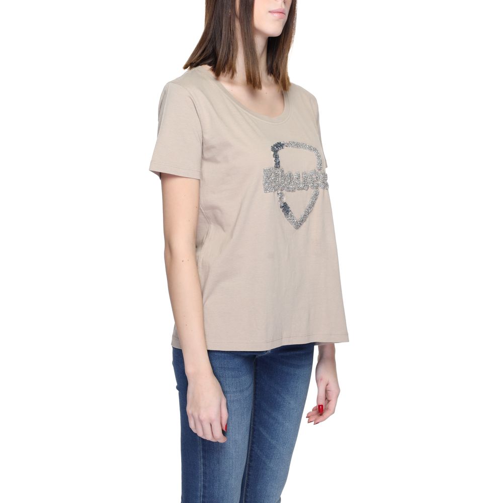 Blauer Beige Baumwolle Tops & T-Shirt