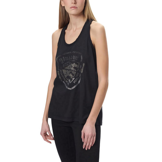 Blauer Schwarze Baumwolle Tops & T-Shirt