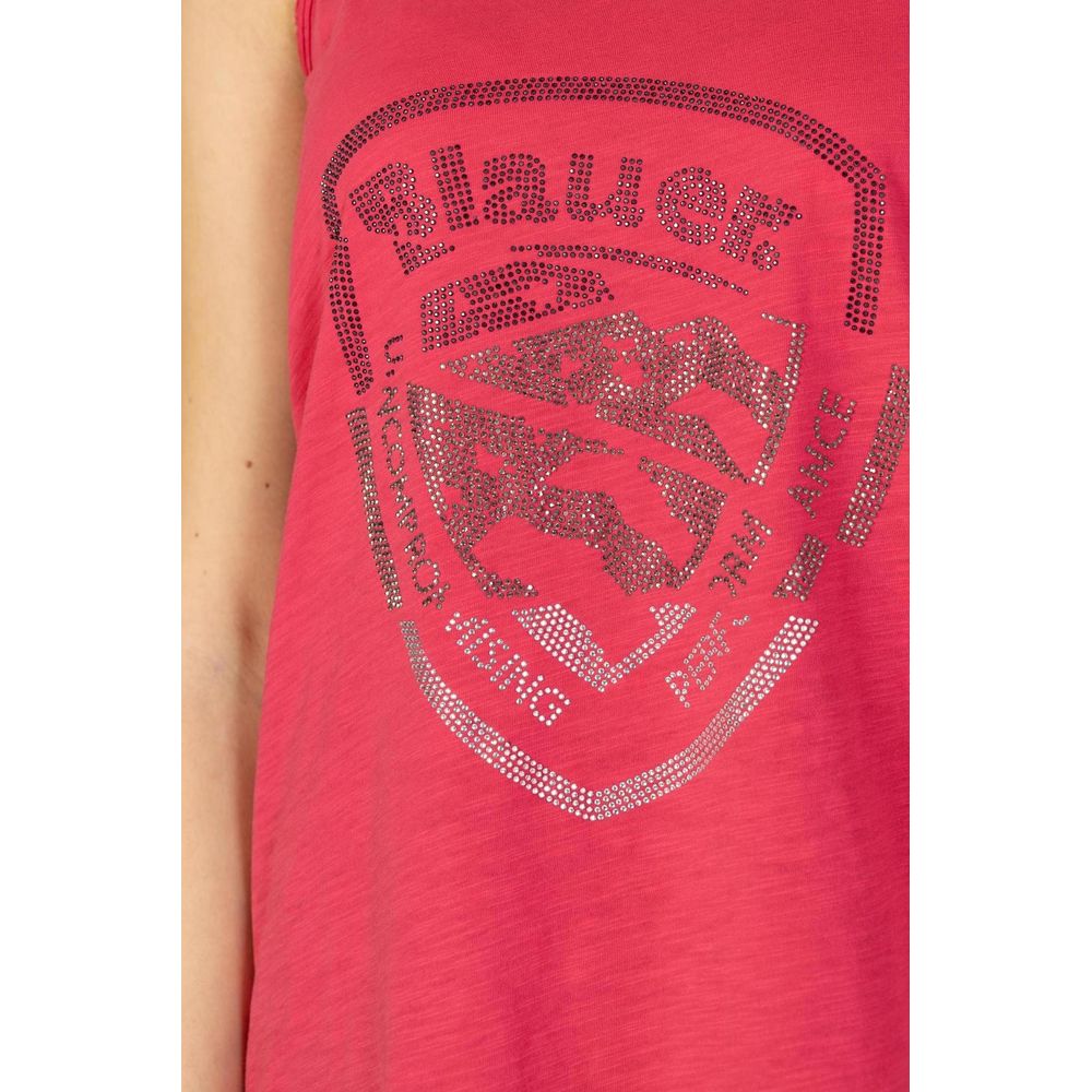 Blauer Rosa Baumwolle Tops & T-Shirt