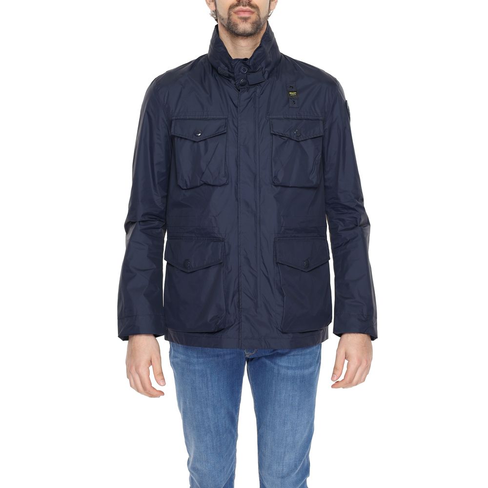 Blauer Blaue Polyamid-Jacke