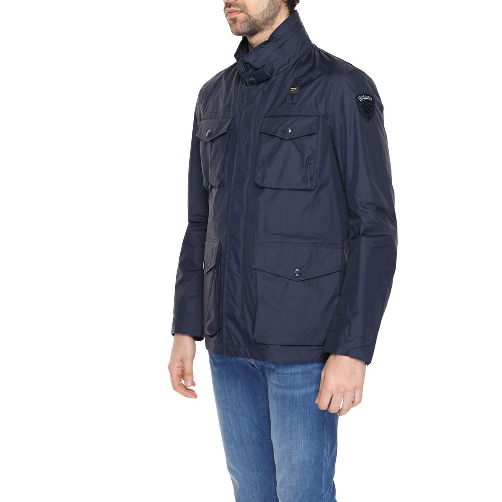 Blauer Blaue Polyamid-Jacke