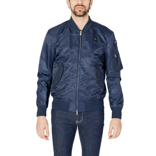 Blauer Blaue Polyamid-Jacke