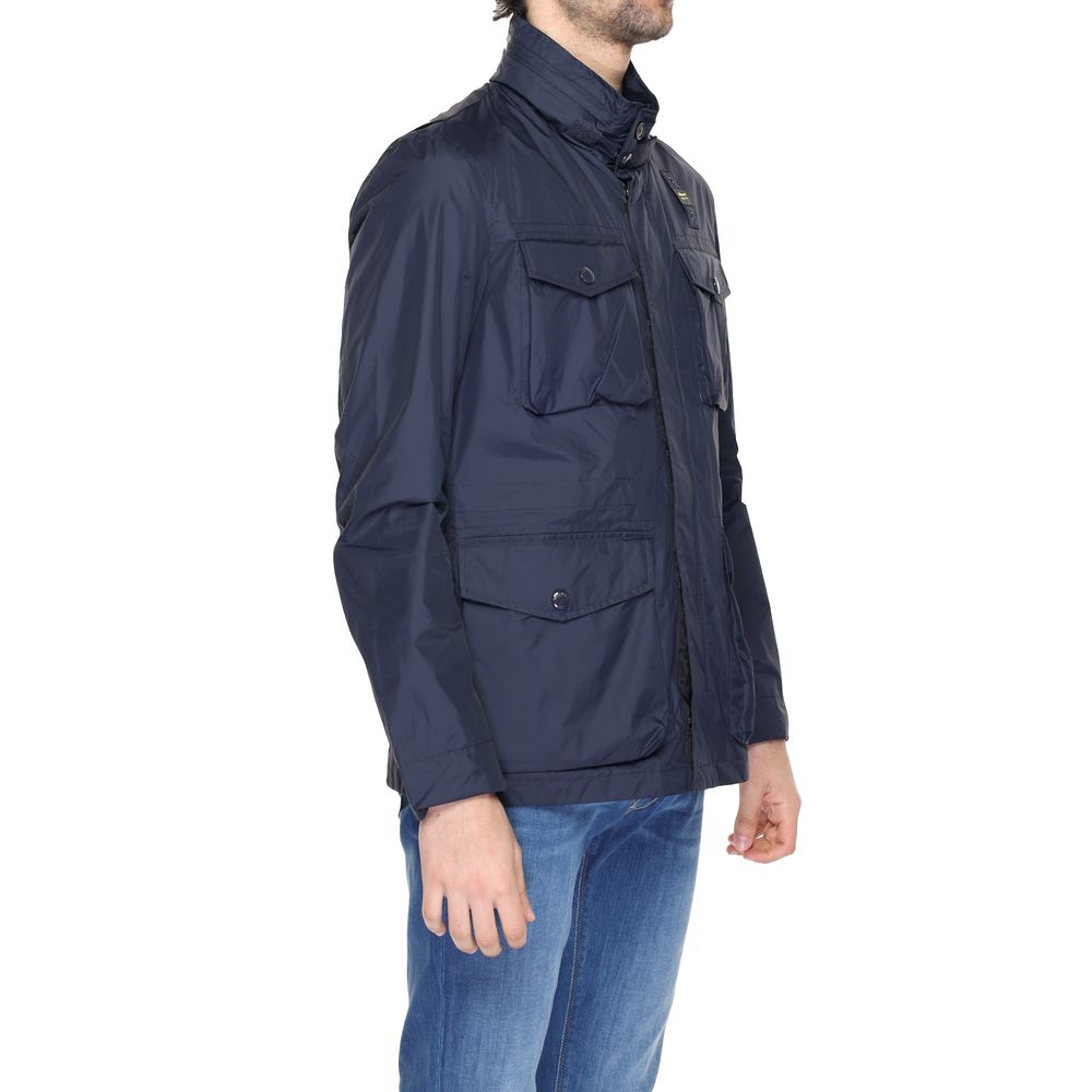 Blauer Blaue Polyamid-Jacke